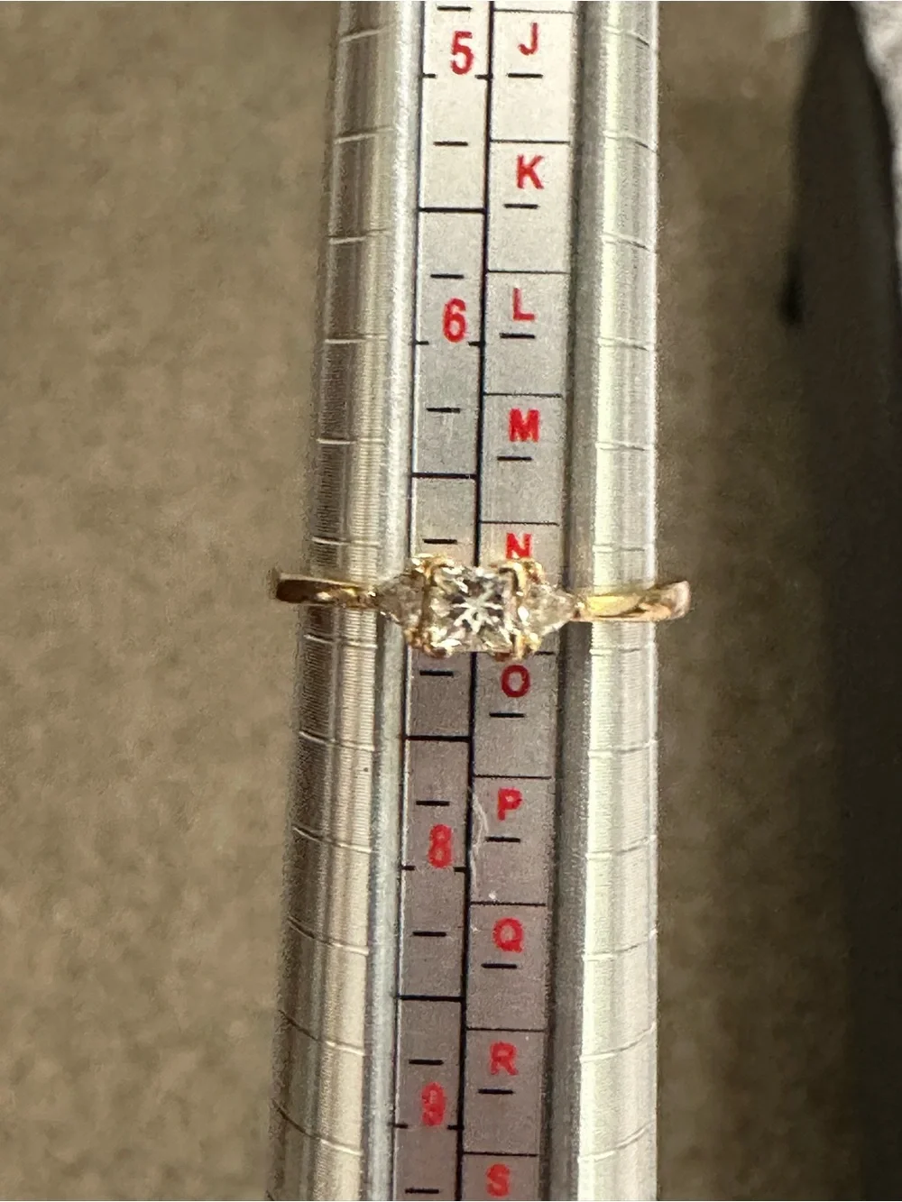 Vintage Princess Cut Diamond Bridal Ring Set 14K